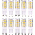 Ersandy ampoule led g9 5w, equivalent 40w , blanc chaud 3000k, 220 - 240v, non dimmable, pack de 10[classe ...
