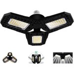 Ersandy - luminaire de garage � led 40w, plafonnier d�formable e27 avec 3 panneaux r�glables, super lumineux ...