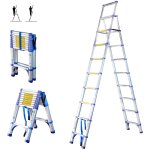 [jamais utilis�] hostr�m escabeau 10 marches telescopique extendact10, echelle telescopique 2. 9m + 2. ...