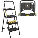 Escabeau a' 3 marches, tabouret pliant avec large pe'dale antide'rapante, e'chelle stable en acier, poigne'e ...