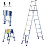 [jamais utilis] escabeau 9 marches telescopique extendact9, echelle telescopique 2, 6m + 2, 3m, escabeau ...