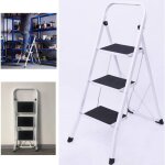 Escabeau escabeau en acier 3 marches escabeau escabeau escabeau pliable escabeau pliant, certificat t�v ...