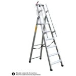 Escabeau aluminium q60 avec rampes ? 6  13 marches - hauteur de plateau 2, 28m - 10 marches - facal