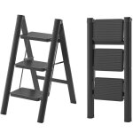 Freosen - escabeau Échelle pliante marche pied pliable à 3 Étages avec coussins en caoutchouc antidérapants ... Freosen - escabeau Échelle pliante marche pied pliable à 3 Étages avec coussins en caoutchouc antidérapants ...