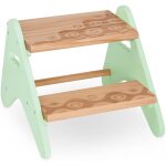 Escabeau enfant menthe, tabouret bois chambre / salle de bain / cuisine, 2 ans +