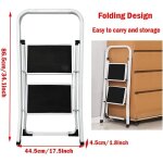 Escabeau pliant � 2 marches, marchepied de cuisine, escabeau pliant, �chelle m�tallique polyvalente avec ...