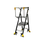 Centaure - escabeau de rayonnage inox 2 marches - hauteur de travail max. 2. 50m - 614932