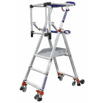 Escabeau roulant 3 marches - hauteur max de travail 2. 70m - 611903 / alu