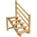 Escalier ext�rieur venezia rambarde � droite - 5 marches h88cm l - 120cm sans contremarche