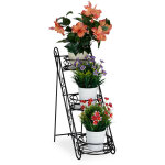 Relaxdays - escalier fleurs mtal 3 niveaux, support pot de fleurs, tagre pour plantes rond 53, 5 x ...