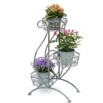 Escalier  fleurs mtal gris 75 cm support  fleurs avec 3 tagres 96011 colonne  fleurs support  ...