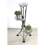 Escalier pour fleurs mtal noir 100 cm support pour fleurs avec 3 tagres kw041 colonne pour plantes ...