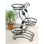 Escalier pour fleurs m�tal noir 87 cm support pour fleurs avec 3 �tag�res kw019 colonne pour plantes ...