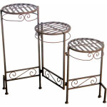 Spetebo - escalier m�tallique brun en optique rouille avec 3 �tag�res