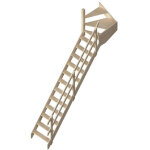 Escalier bois 15 marches - hauteur � franchir 3. 20m - avec rampe - largeur 0, 68m - cottagej - lgh - ...