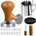 Espresso tamper - tasseur caf� 51mm - kit d?accessoires pour machines � caf� lot de 21, avec pichet � ...