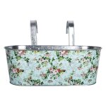 Esschert design - jardini�re de balcon avec crochets roses