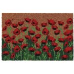 Esschert design - paillasson coco coquelicots 60 x 40 cm
