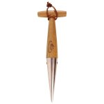 Esschert design - plantoir droit ergonomique - l 29, 5 cm - acier inoxydable, bois de frne, noeud en ...