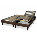 Essenzia - sommier electrique zen detente marron 2x90x200 lattes