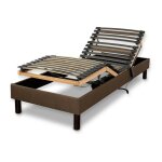 Sommier electrique essenzia zen detente marron 90x200 lattes