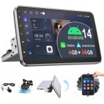 Essgoo - autoradio android 14 1din 10. 1 ecran pivotant 360avec carplay gps bt wifi fm radio 4 + 64g ...