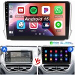 Essgoo - autoradio android 15 pour peugeot 208 / 2008 2012 - 2018 gps rds wifi carplay 1 + 32g