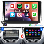 Essgoo - autoradio android 15 pour peugeot 208 / 2008 2012 - 2018 gps rds wifi carplay 4 + 64g cam