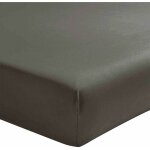 Essix - drap housse anthracite en percale de coton 80 fils 180 x 200 cm
