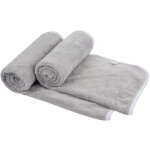 Essuie main microfibre serviettes � main 35x75cm, lot de 2, gris clair