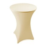 Nappe de table haute de bar fête extensible en polyester ø 60 70 80 cm 60 cm ø / beige Nappe de table haute de bar fête extensible en polyester ø 60 70 80 cm 60 cm ø / beige