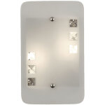 Esto - applique applique murale salon verre 2 flammes cristaux, m�tal, 2x douille e14, h 28 cm