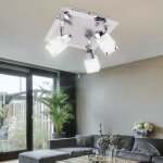 Esto - cob 15 watts led plafond clairage mural chambre  coucher argent verre luminaire761050 - 3