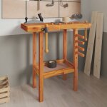 �tabli avec �taux 92x48x83 cm bois massif d'acacia, brun, 153319