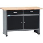 �tabli k�pper 12059, largeur 120 cm, 2 tiroirs, 2 portes, capacit� de charge 300 kg, plan de travail ...