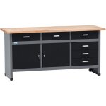 �tabli k�pper 12179, largeur 170 cm, 6 tiroirs, 2 portes, charge maximale 300 kg, plan de travail en ...