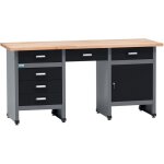 �tabli k�pper 12579, largeur 170 cm, 6 tiroirs, 1 porte, charge maximale 300 kg, plan de travail en h�tre ...