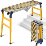 tabli pliant, table de travail pliable, travail 120 x 36 cm, hauteur rglable de 70 - 110 cm, capacit ...