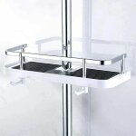 [jamais utilis�] etage de douche mural r�glable, panier salle de bain cuisine rangement fixer sur tuyau, ...