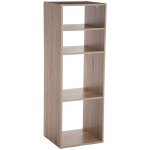 Meuble �tag�re 4 cases de rangement effet bois naturel h 100. 5 cm - five