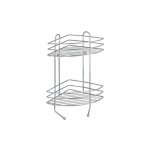 Etagre d'angle salle de bains  2 niveaux wenko 2 tagres, 2 crochets, rangement produits cosmtiques, ...