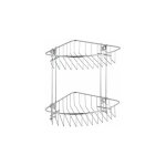 Etagre d'angle de douche classic, 2 paniers de douche d'angle, fixation murale sans perage avec adaptateur ...