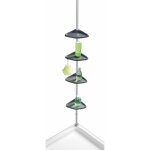 Etagre d'angle de douche tlscopique - aluminium - 4 niveaux avec crochets - livraison gratuite