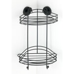 Etagre d'angle salle de bain murale, 2 paniers de douche fixation sans perage 'vacuum loc plus', repositionn ...
