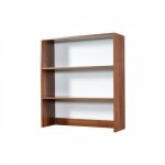 Biblioth�que � poser pour bureau 2 �tag�res noyer antique h. 105x90x29 cm