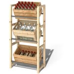 �tag�re � boissons en bois naturel 3 caisses, 3 niveaux autoportant, 150 kg, pour bi�re et eau, 56 x ...
