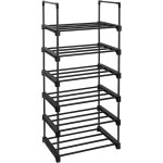 Songmics - tag�re � chaussures � 6 niveaux, meuble de rangement polyvalent, cadre en fer, personnalisable, ...