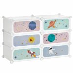 Songmics - tagre  chaussures modulable enfants, meuble de rangement 6 emplacements, armoire avec tagres ...