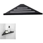 �tag�re de coin pour cabine de douche noir, acier inoxydable 304, �tag�re d'angle encastr�e pour salle ...