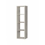 Etagre colonne 4 casiers dcor chne gris - classico